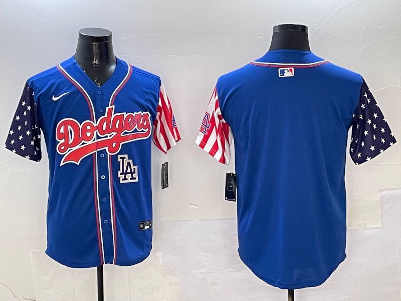 Men Los Angeles Dodgers Blank Blue a generation of national flags Joint name 2025 Nike MLB Jersey style 6->los angeles dodgers->MLB Jersey